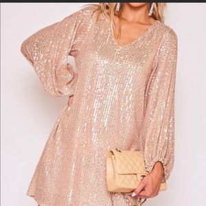 Gold sequin dress. Never worn.